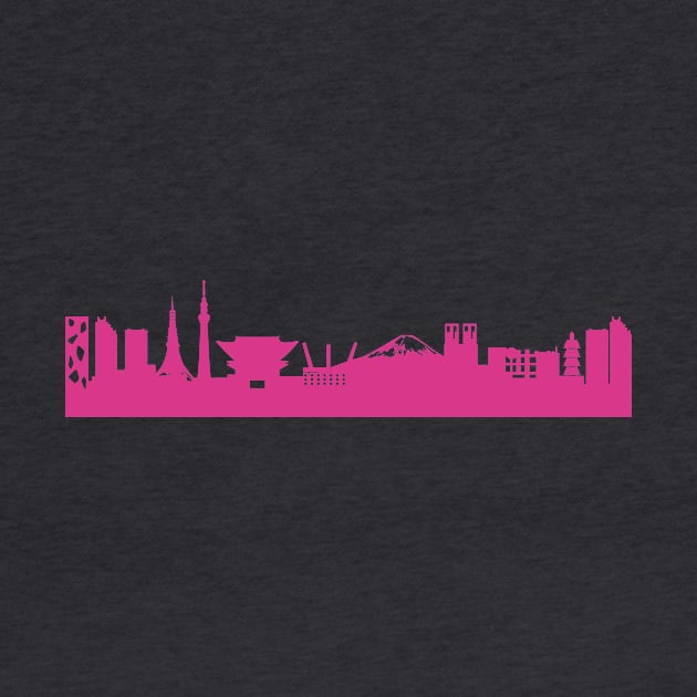 Tokyo skyline pink by 44spaces